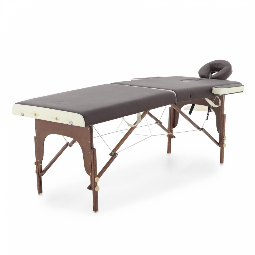 Массажный стол складной деревянный Med-Mos JF-AY01 2-х секционный (темная рама) фото 4
