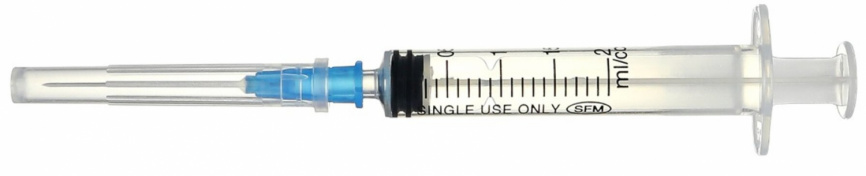 Шприц, 2мл SFM (1уп/100шт) с иглой 23G фото 1