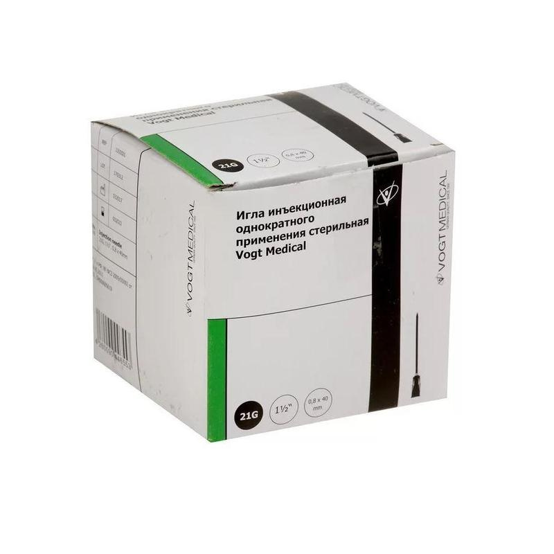 Игла для инъекций 0,8 х 40мм 21G (Германия) фото 2